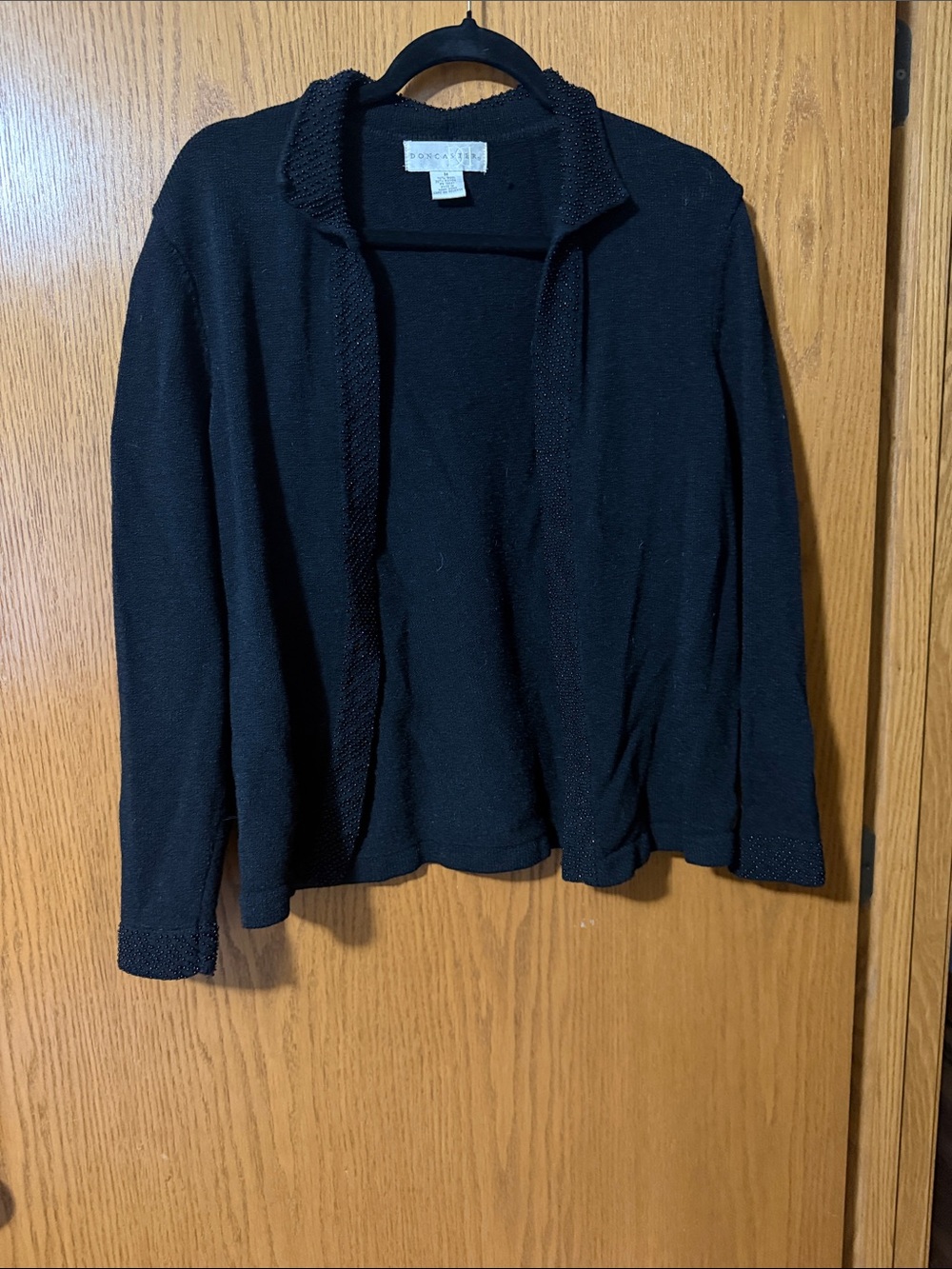 Doncaster Black Open-Front Knit Jacket